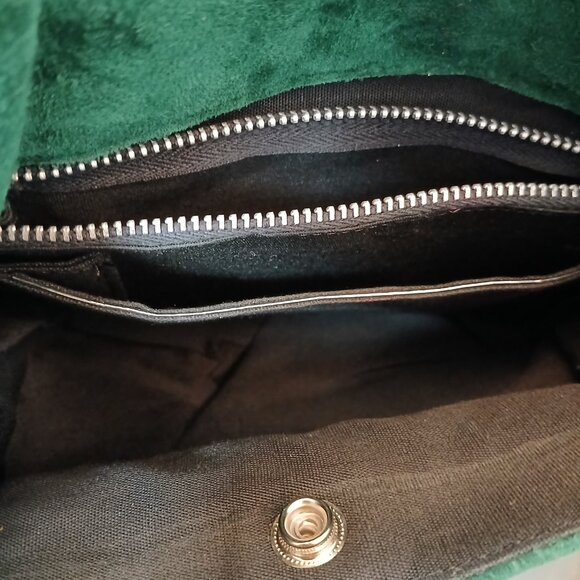 Vintage Emerald Green Suede Shoulder - Picture 9 of 13